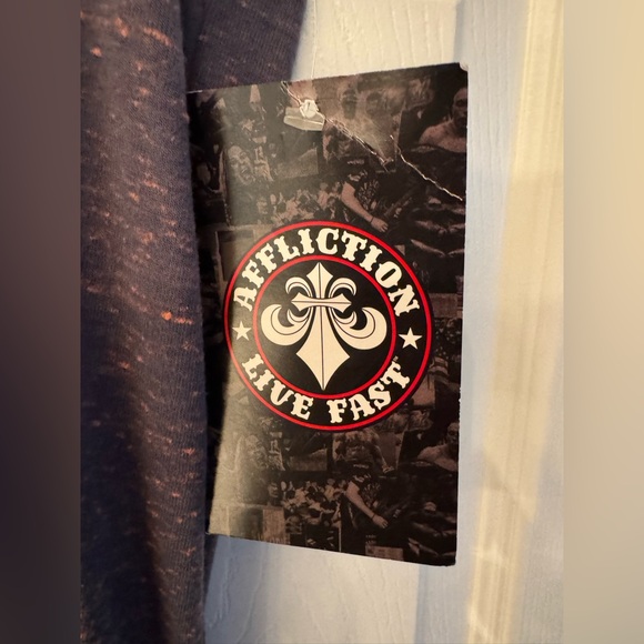 Affliction Men’s Black w/Red Orange Flakes Motors Graphic Tank Top Size Small - Picture 4 of 10